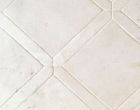Diamond-Pattern Coral Stone Floor