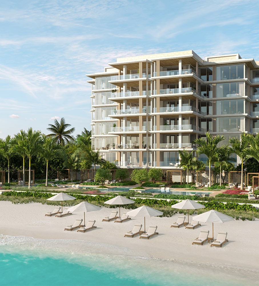 Olana Residences and the beach